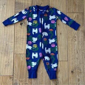 Hanna Andersson Cat and Cactus Baby Zip Sleeper size 3-6 Months